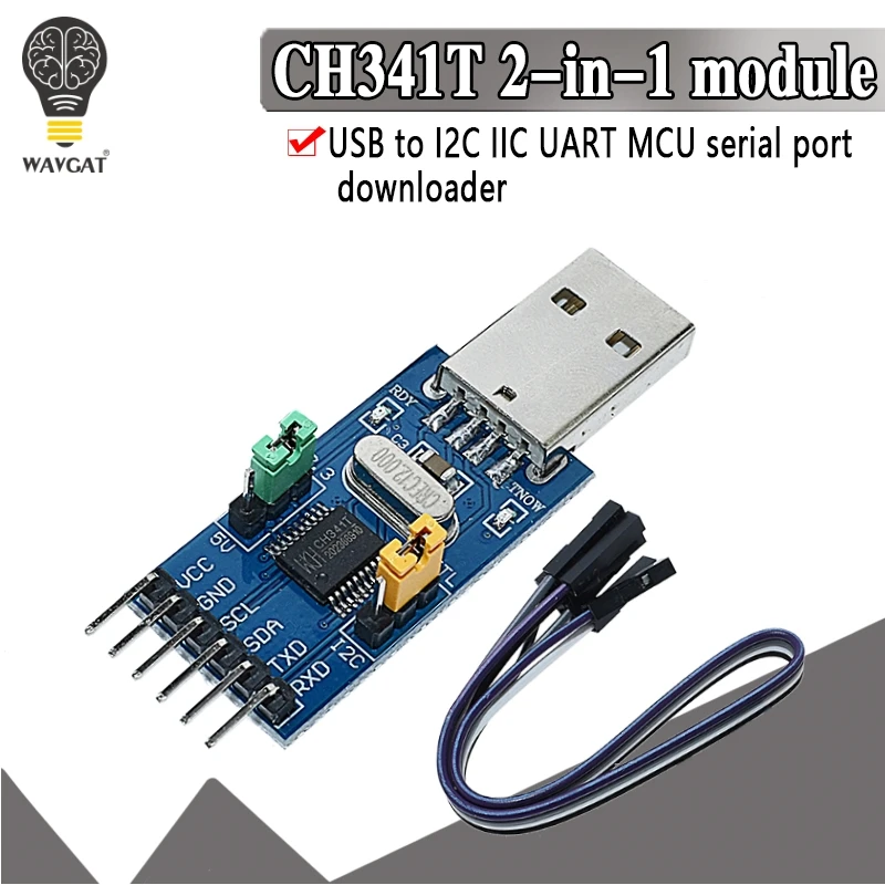 2-в-1 модуль CH341T 3,3 В 5 в USB для I2C IIC UART USB для TTL одночипового последовательного порта загрузчика