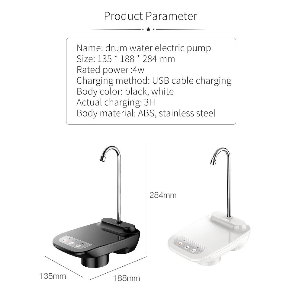 

Hot Electric Water Dispenser Wireless Portable Electric Automatic Water Pump Bucket Bottle Dispenser USB Rechargeable Water Pump