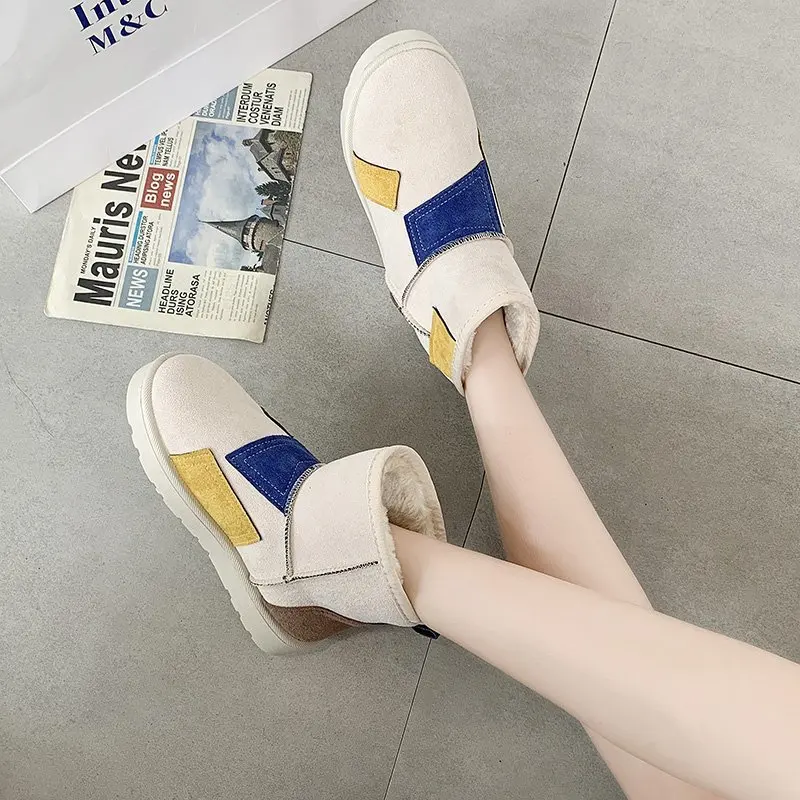 

Snow Boots Woman 2020 Winter Women Ankle Boot Korean Fashion Non-slip Flat Booties Keep Warm Ladies Shoes Botas mujer NVXUE42