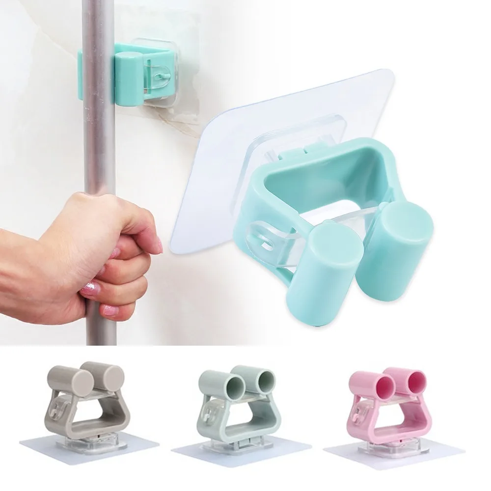 

1Pc Wall Mounted Kitchen Racks Home Mop Organization And Storage Holder Brush Broom Bathroom Suction Hanging Hooks Household