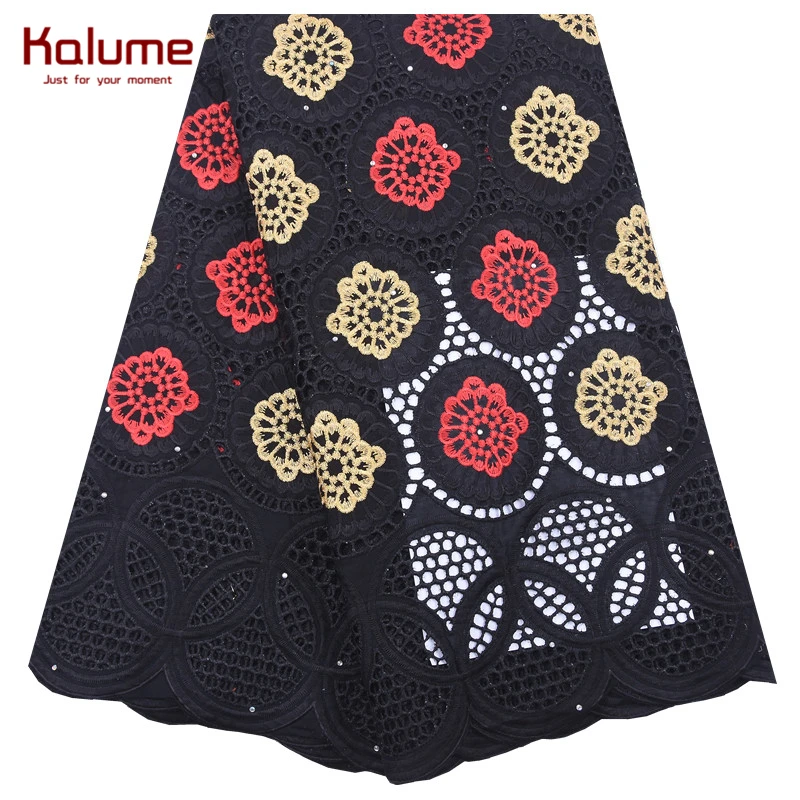

Kalume Cotton Lace African Duibai Lace Fabric High Quality Hole Design Nigerian Swiss Voile Cotton Lace Fabric For Dress F2076