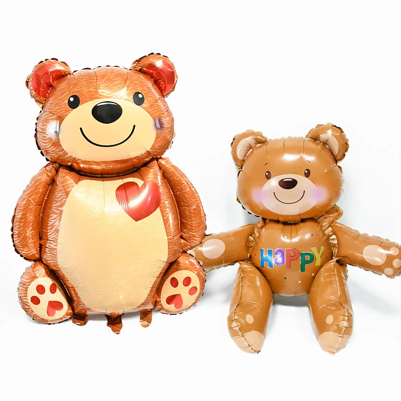 

1pc Large Bear Balloon 3D Cartoon Animal Aluminum Foil Ballon For Wedding Birthday Decoration Valentines Day Gift Party Supplies