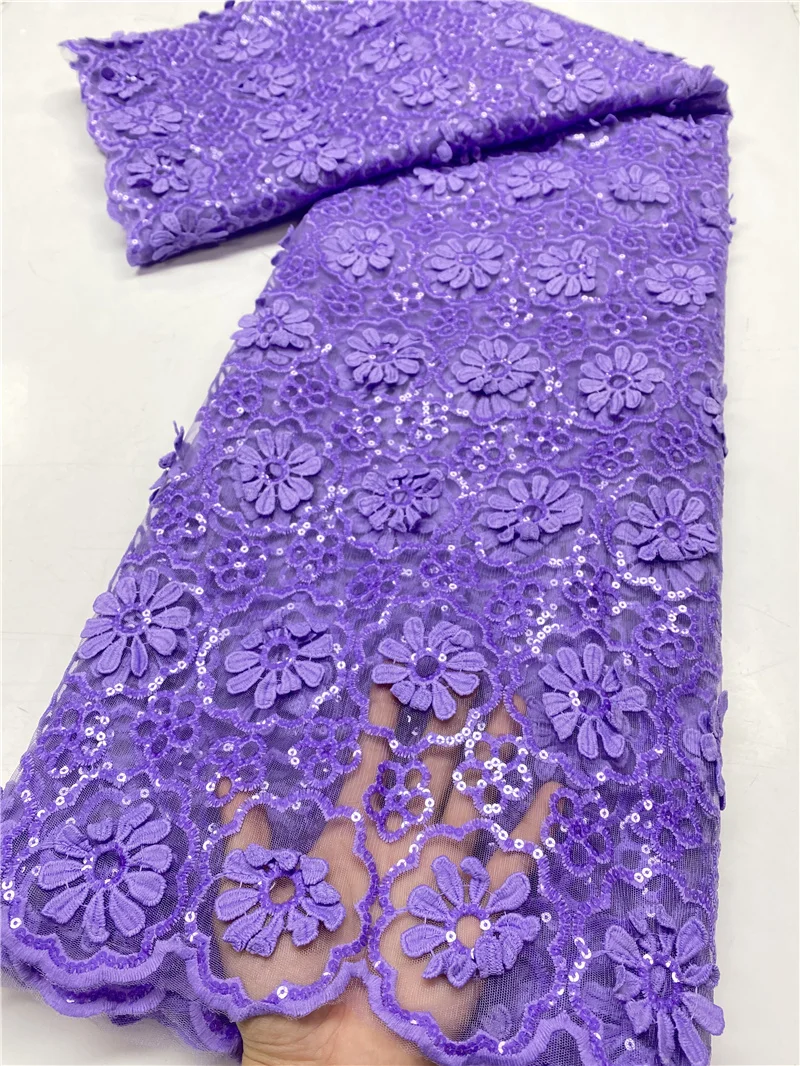 

PGC Nigerian Lace Fabrics Sewing African Sequins Lace Fabric 2021 High Quality Lace French Tulle Lace Fabric For Party YA3836B-8