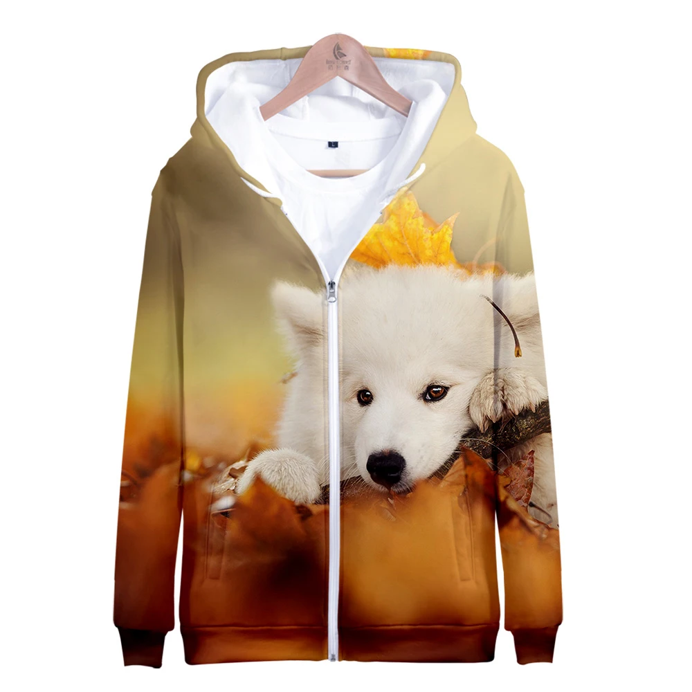 Горячая Распродажа Samoyed куртка на молнии 3D Толстовка с принтом Samoyed толстовки женские большие размеры для женщин уличная