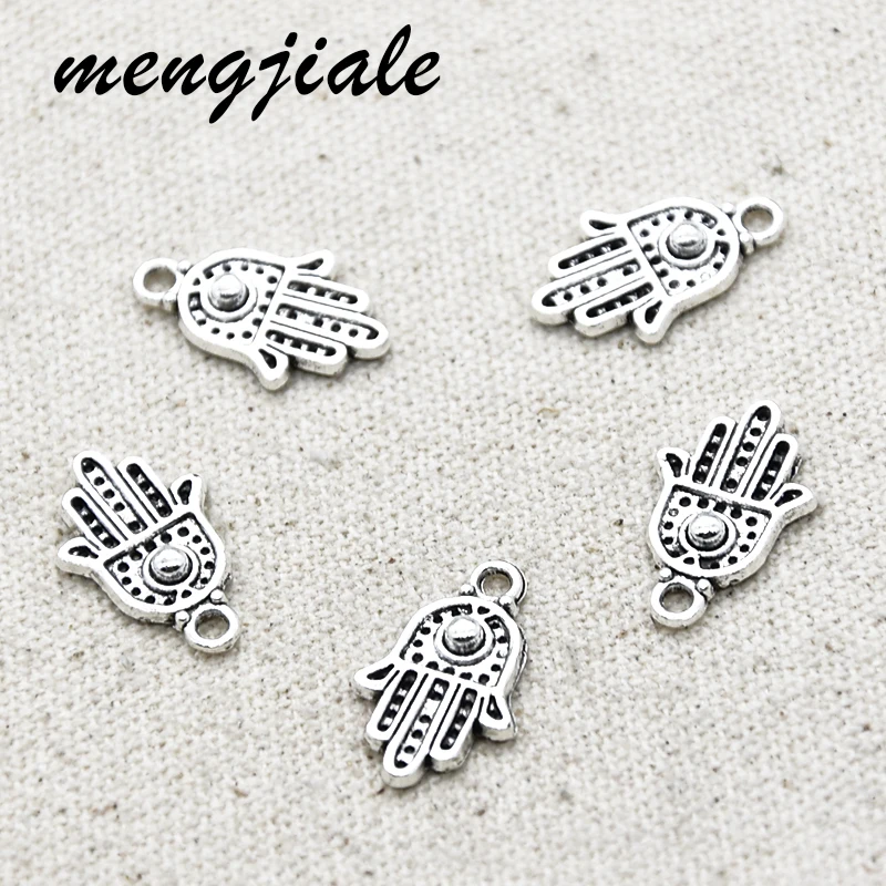 

20 штук старинное серебро Хамса амулеты из сплава металла ручной инструмент из кулоны «Фатима» для самостоятельного изготовления ювелирных...