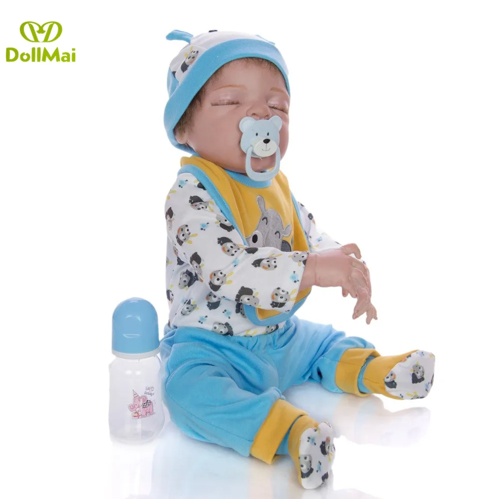 23 дюймов Boneca bebes кукла новорождённого полного тела силиконовые виниловые куклы Reborn Младенцы 57 см реалистичные куклы для новорожденных Игрушки для детей подарок