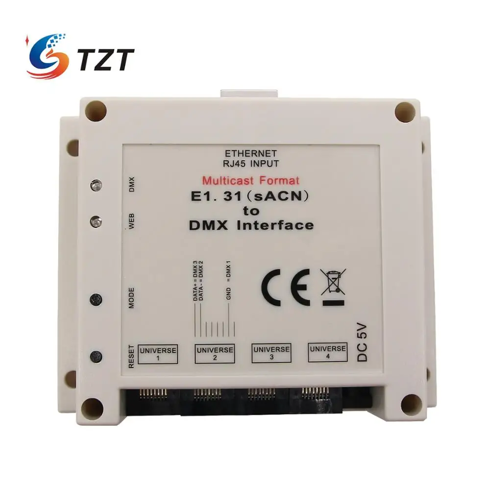 

TZT E1.31(sACN) к DMX интерфейсному Мостовому контроллеру 4 DMX512, универсальный выход для Madrix MagicQ