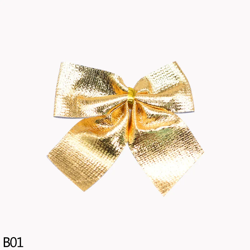B01-12pcs Украшение в виде банта для рождественской елки, украшение в виде банта, рождественский подарок, банты с маленьким колокольчиком для дома, свадьбы, праздника, вечерние банты для декора - Цвет: B01-12pcs
