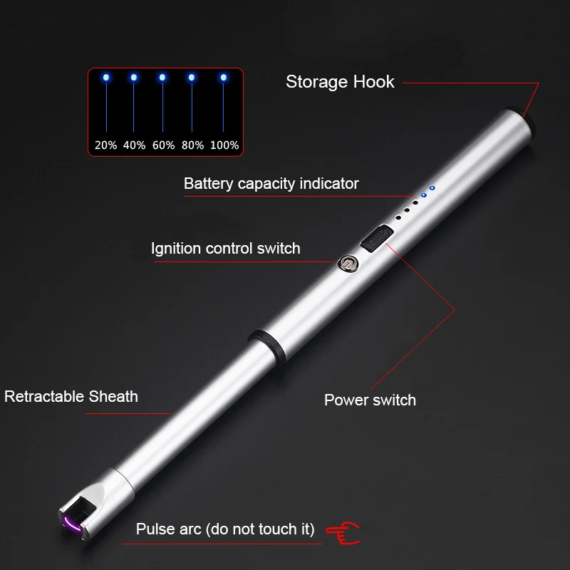 Новый USB Перезаряжаемые дуговая Зажигалка для свечей с двойной Безопасность