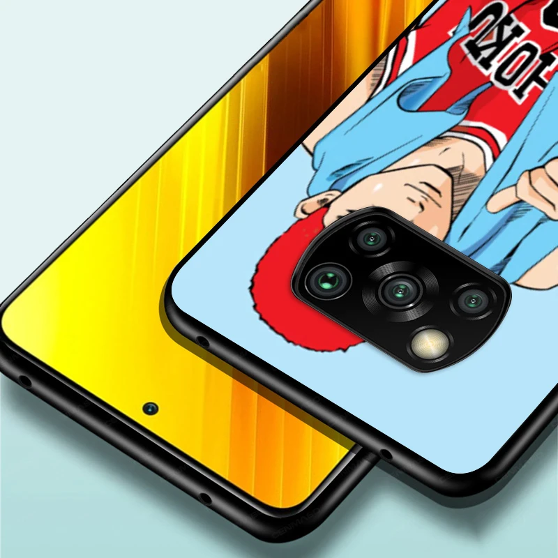 

Cartoon Anime Slam Dunk For Xiaomi Poco X3 NFC M3 M2 X2 F3 F2 Pro C3 F1 Mi Play Mix 3 A2 A1 6X 5X Black Phone Case