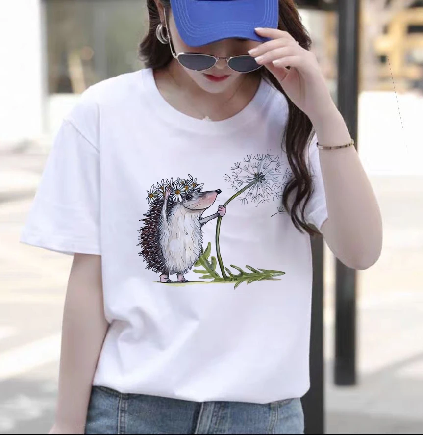 

2021 Women T Shirt Koala Bubbles Girls Tshirt Print Short Sleeve Female T-shirts Ladies Girls Kawii Tees