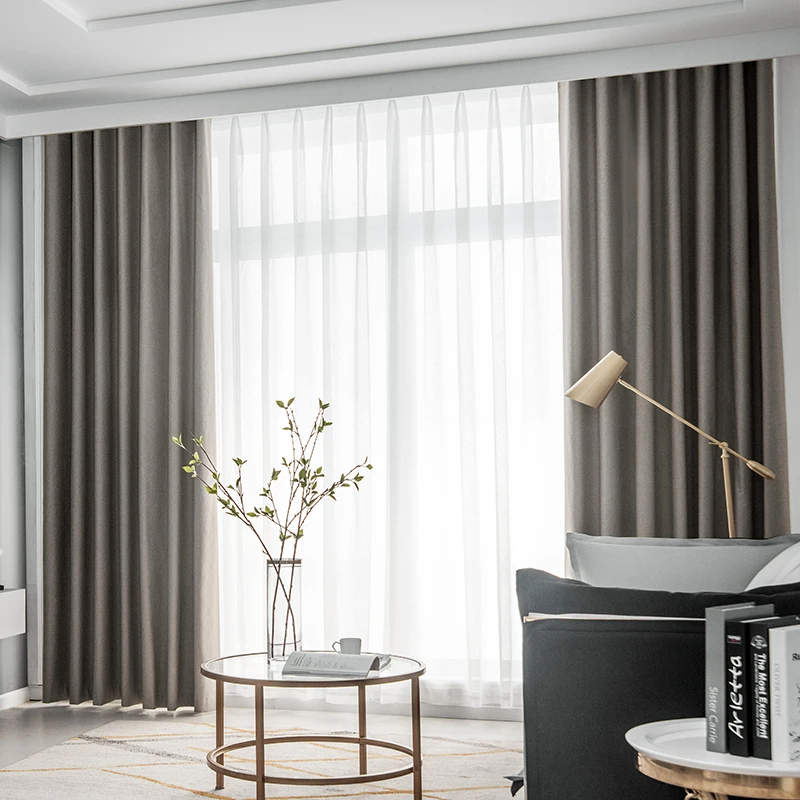 Современная сплошная зеленая затемненная занавеска для спальни кухни гостиной