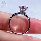 Снежинка кольцо из настоящего муассанита 1ct для женщин подарок на день рождения роскошные ювелирные украшения кольца 18K белое золото покрытие 925 серебро