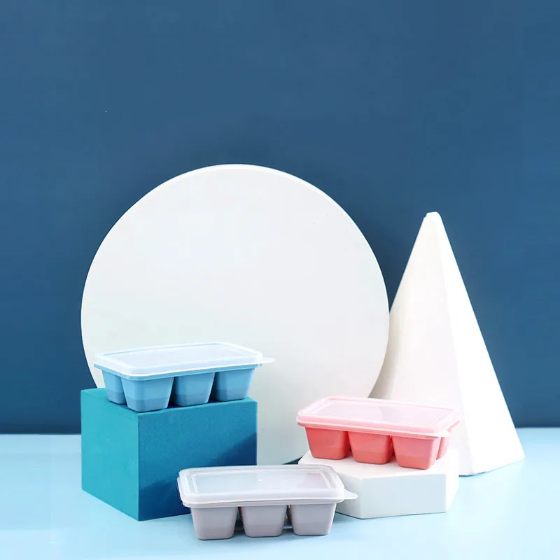

4 Grid Ice Cube Mold Silicone Ice Cube Tray Square Ice Tray Mould Easy Release Silicone Ice Cube Form Bar Kitchen Accessories