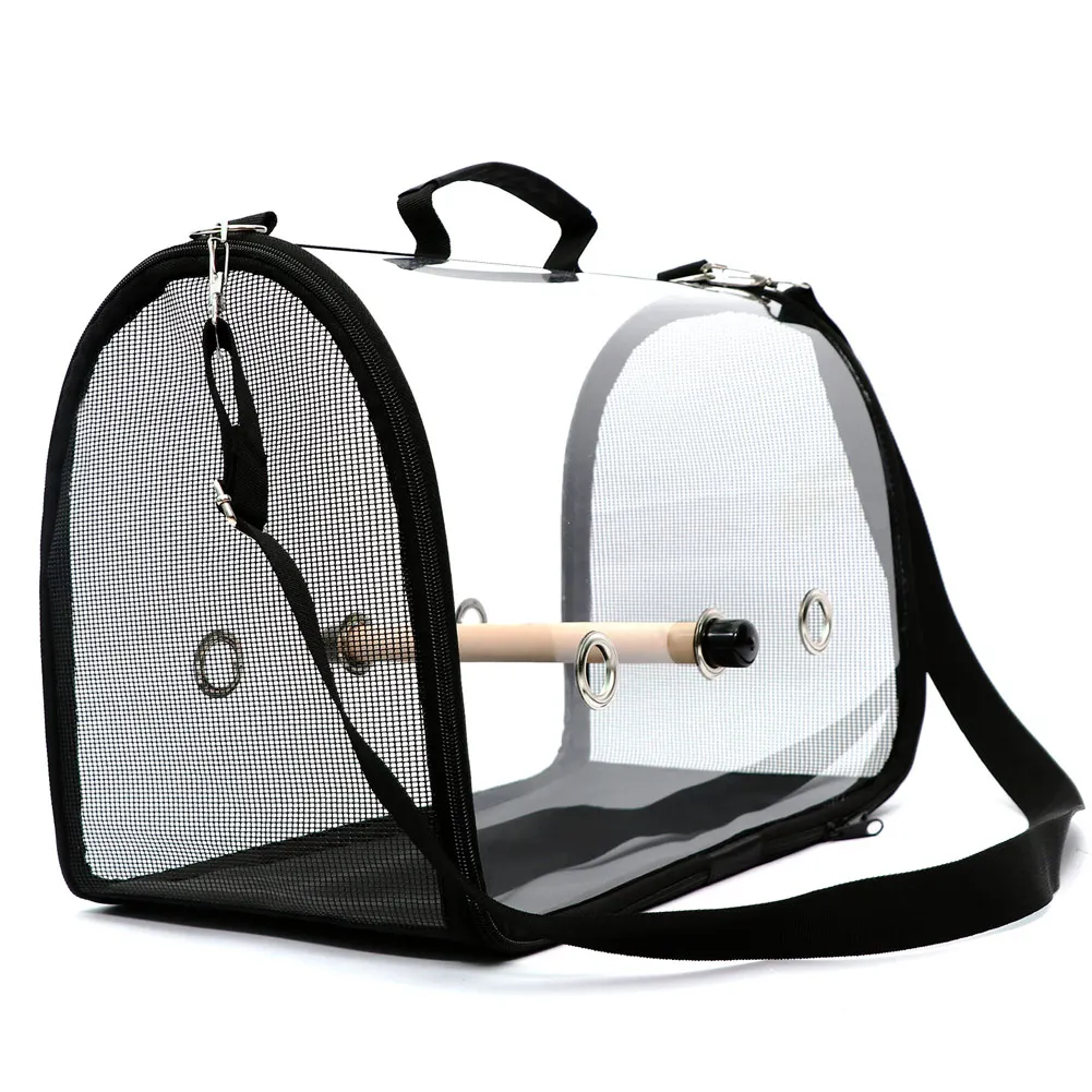 

Lightweight Bird Carrier Cage Transparent Clear PVC Breathable Parrots Travel Bag Promotion