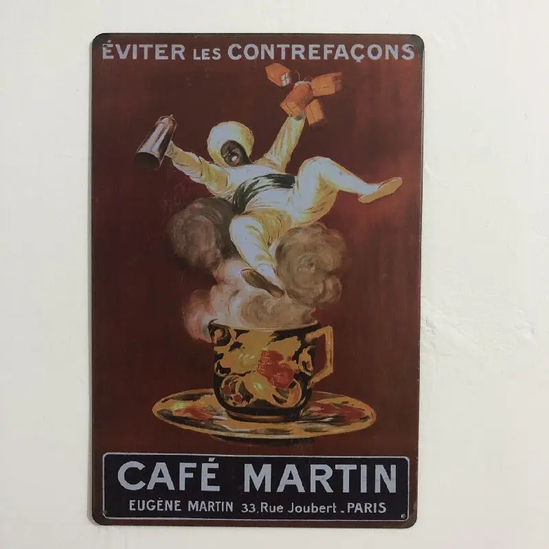 [Luckyaboy] Vintage Home Decor Dog Paris Attention Drink Car Metal Tin Signs Wall Art Painting Poster Bar Cafe Garage Decor
