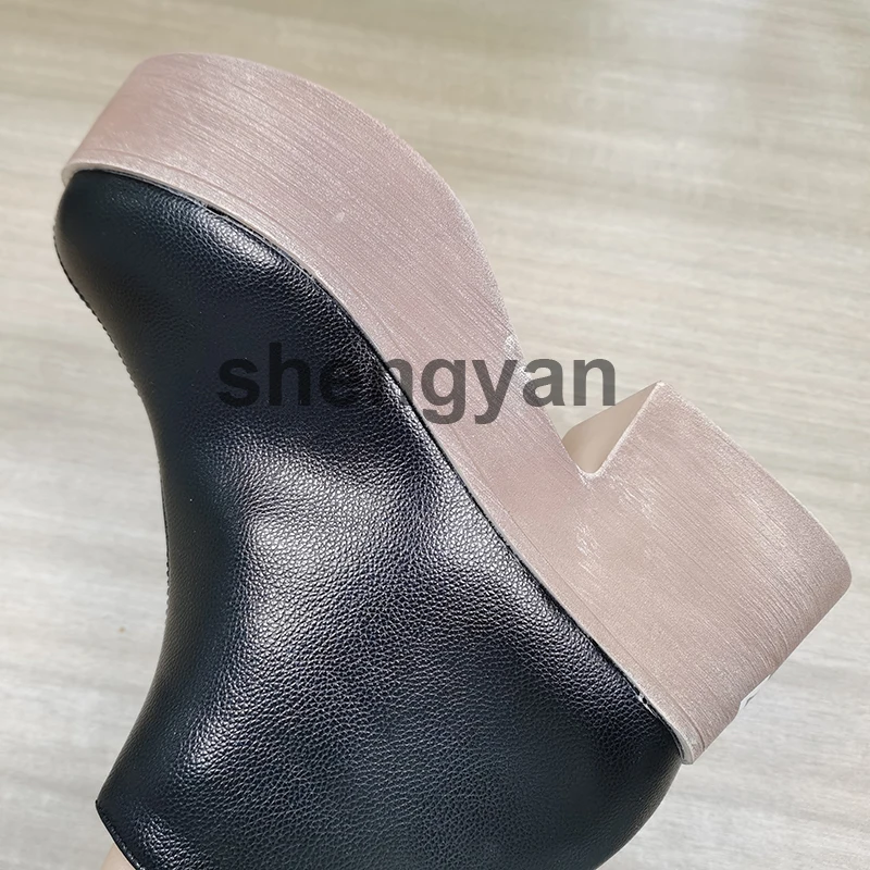 Женские ботильоны на платформе из искусственной кожи молнии женские модные