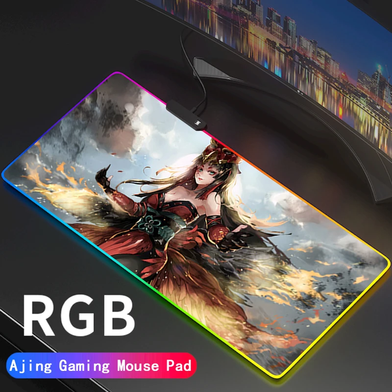 

Anime Game Onmyoji RGB Mouse Pad 900x400 Large Gaming Mousepad XXL Gamer Keyboard Maus Pad Computer Desk Mat Accessories
