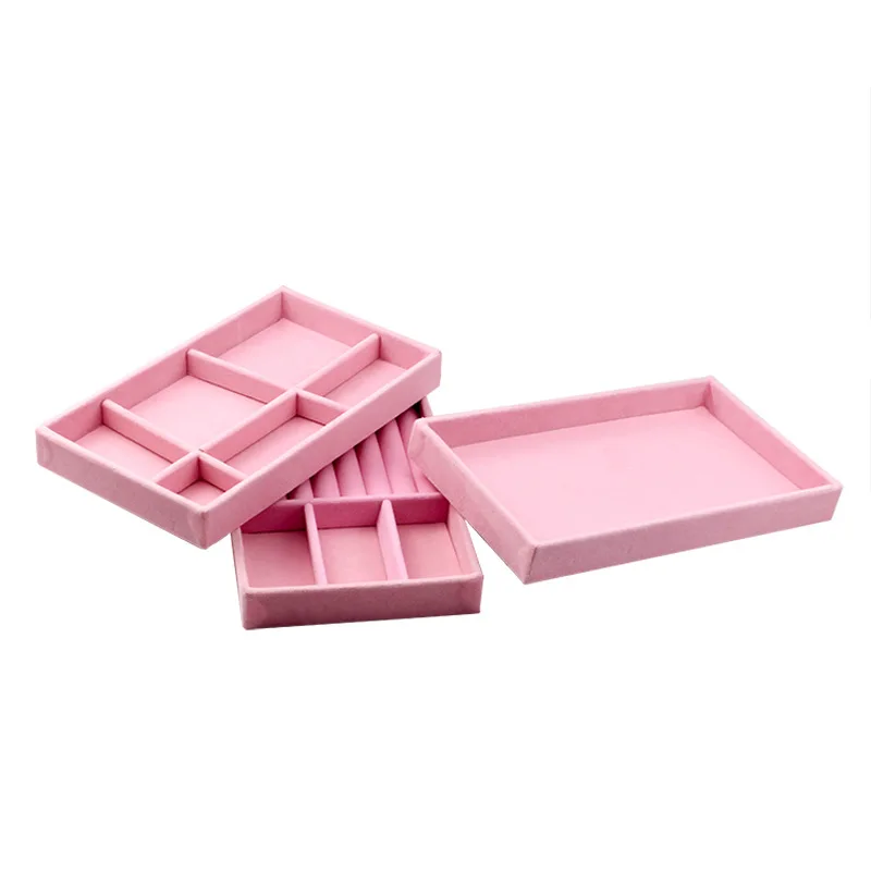 Pink Velvet Jewelry Storage Tray Ring Bracelet Jewellery Organizer Earring Holder Display Case Organizador De Joyas | Украшения и