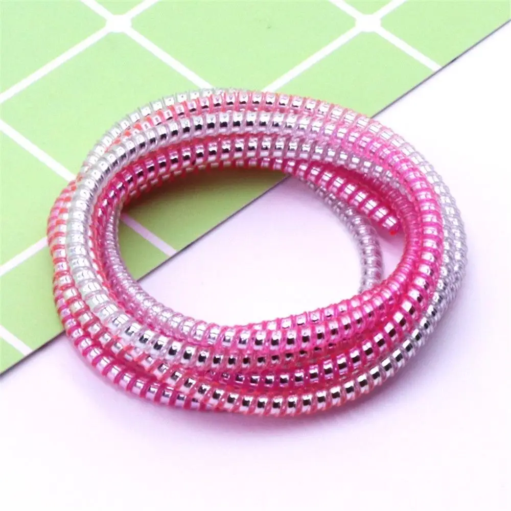 5pcs Gradient Color Cable Protector 1.4m Data Line Case Rope Protection Spring Cable Organizer Earphone Storage Holder Desk Set