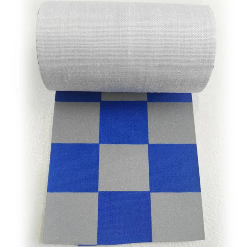 Светоотражающая ткань TC для одежды 30 м х 5 см синяя сетка ночная предупреждающая