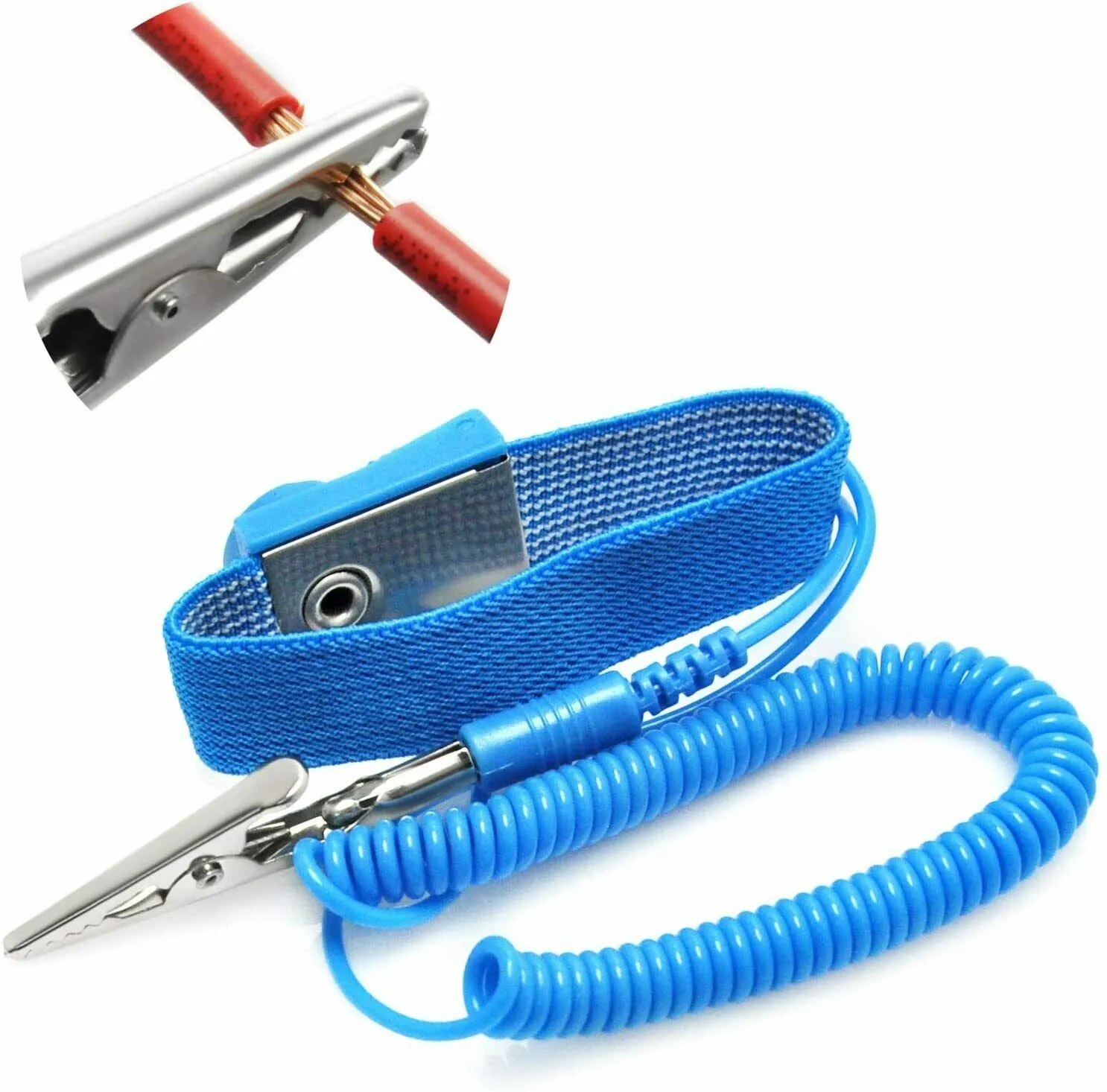

10Pcs Blue Anti Static Wrist Strap ESD Strap With Grounding Wire Alligator Clip Anti-static Wrist Band Strap Electronic Repair