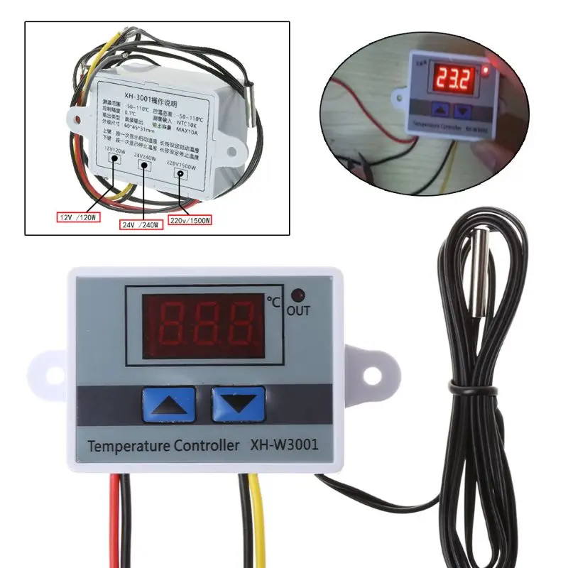 Pet Reptile Thermostat High-precision Temperature Switch Microcomputer Digital Display Hatching Controller 0.1 Degrees | Дом и сад