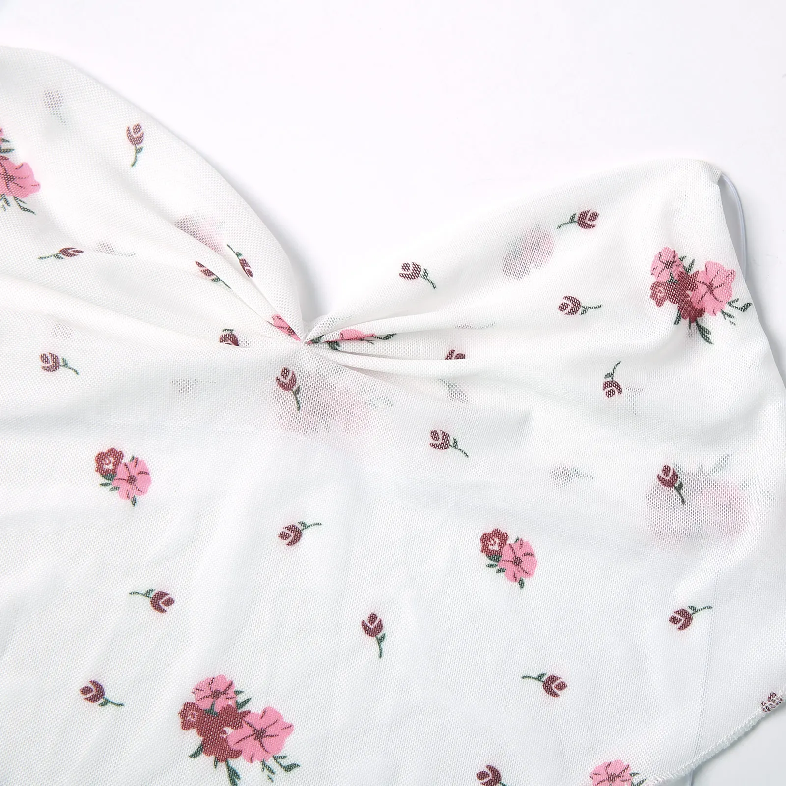 

Ladies Summer Sexy Chest Wrap Creative Floral Printing Irregular Hem V-neck Hanging Neck Sleeveless Top Slim Backless Camisole