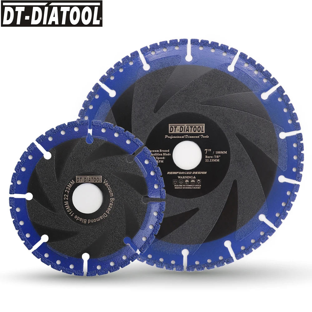 

DT-DIATOOL 2 pcs Vacuum Brazed Diamond Cutting Disc For Multi Purpose Demolition Saw Blade Cast Iron Rebar Aluminum Steel Metal