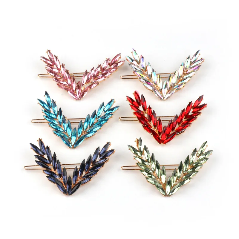 

Elegant Ladies Rhinestone Hairpin Korean V-shaped Side Clip Shiny Crystal Luxury Hairpin Girly Temperament Hair Accessories