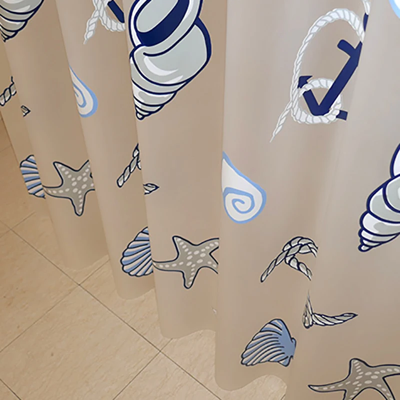 Прозрачные Шторки для душа PEVA мультфильм Ракушки Морская звезда печатные