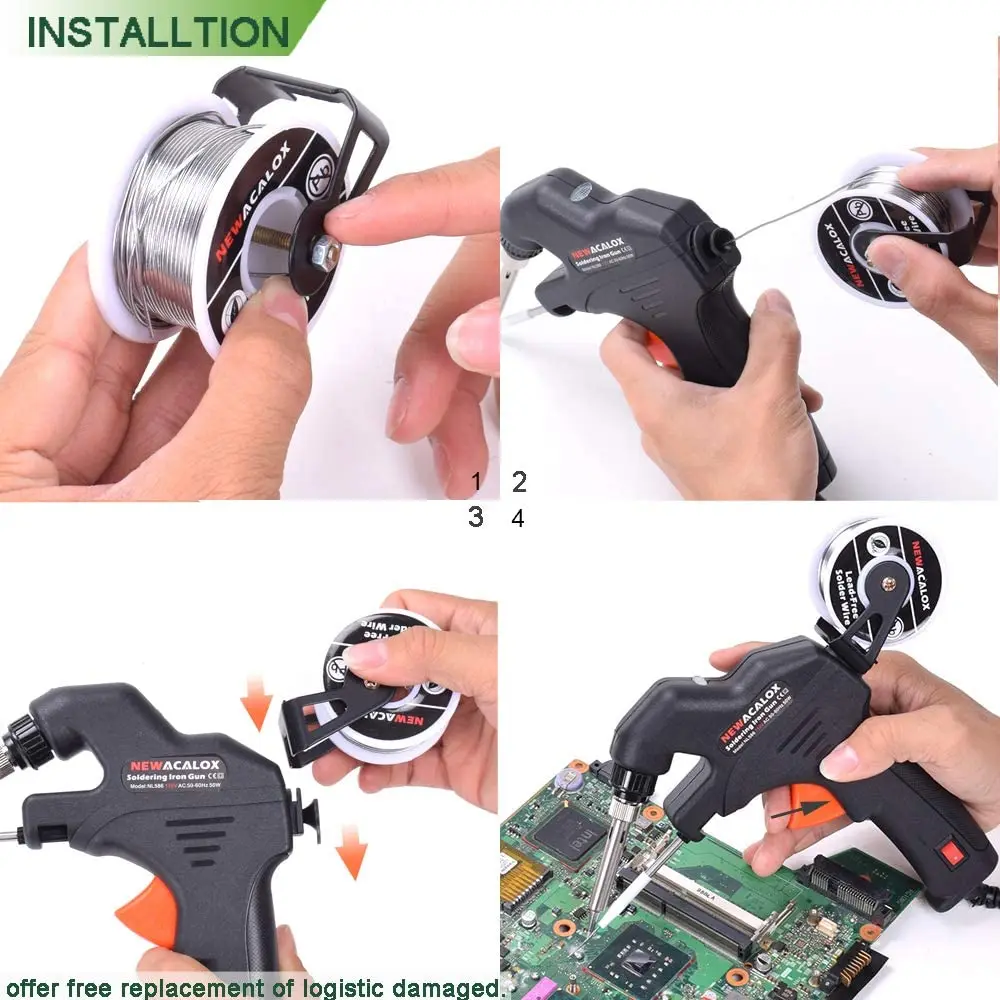 

50W 110V welding gun kit one-hand welding and desoldering gun kit, suitable for circuit board repair DIY