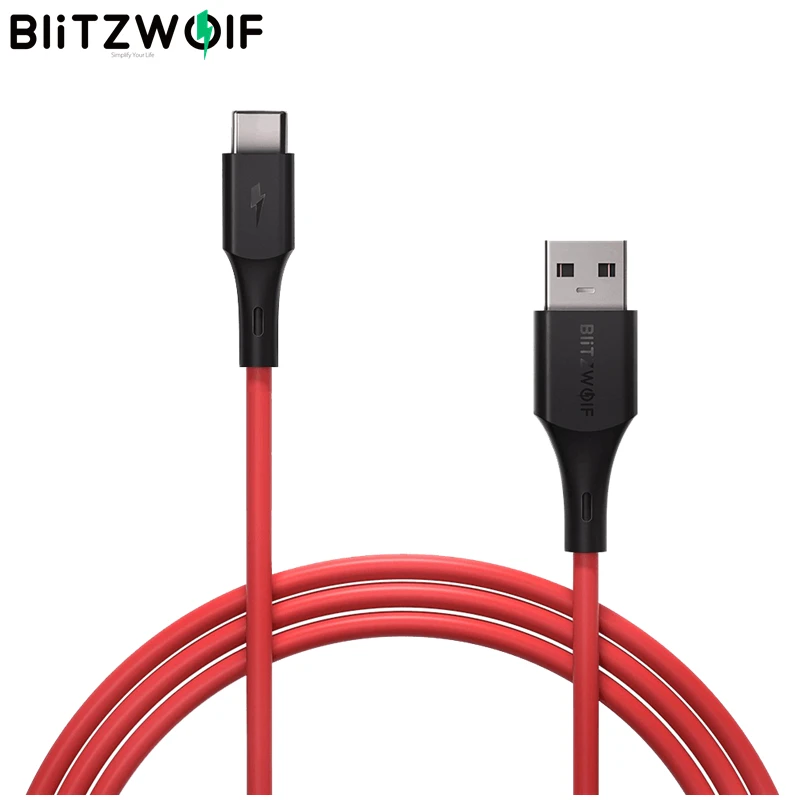 Кабель для передачи данных и зарядки Blitzwolf BW TC19 5A супер зарядка QC3.0 USB Type C 0 9 м/1 8 м