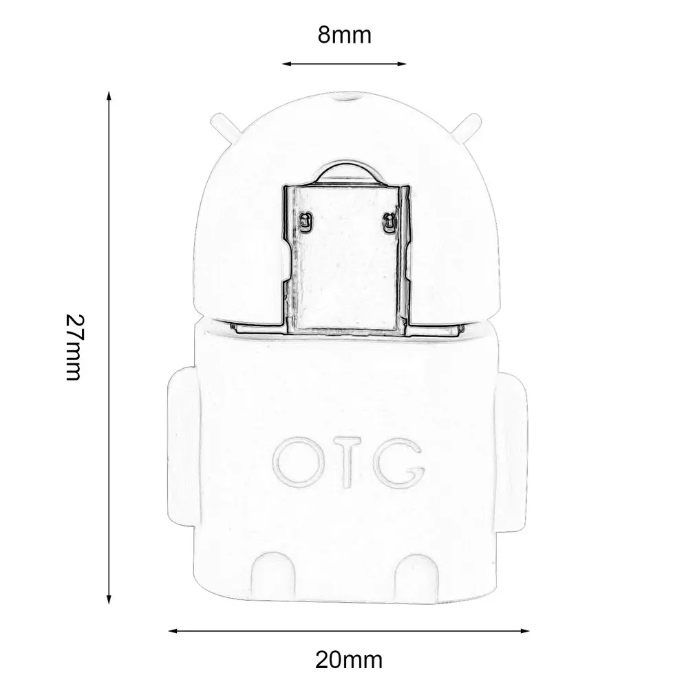 

1pcs /5pcs/ 10pcs Robot Shape Micro USB 2.0 Converter Host Male to USB Female OTG Adapter for Android Tablet PC Computer Phone