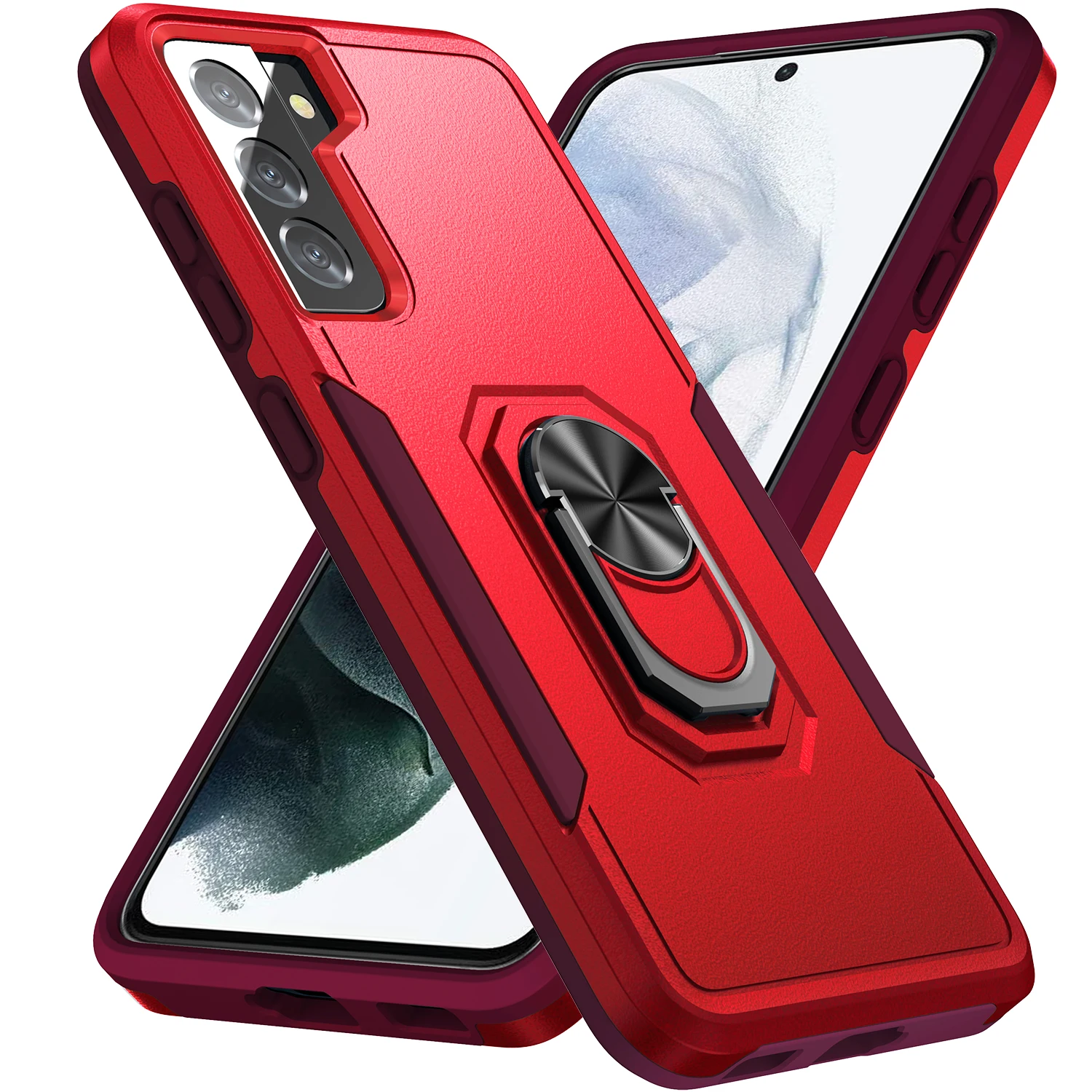 

Luxury Shockproof Armor Phone Case For Samsung Galaxy S21 ULTRA Plus Magnetic Anti-scratch Protective Back Cover With Holder