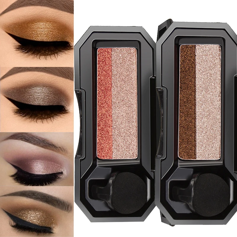 

6 Colors Double Color Eyeshadow Palette Waterproof Long-lasting Gradient Glitter Matte Natural Earth Color Eyeshadow Cosmetics