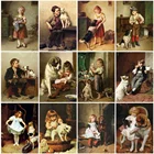 MomoArt Алмазная вышивка ребенок 5D DIY Алмазная мозаика девушка алмазная картина портрет картины стразами полная выкладка подарок ручной работы Украшение дома