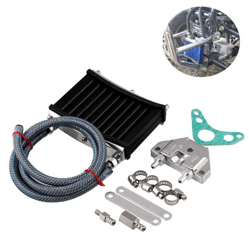 

Motorcycle CNC Aluminum Engine Oil Cooler Cooling Radiator Kit for 125cc 140cc 150cc