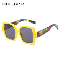 oec cpo oversized square sunglasses women fashion diamond sun glasses female vintage big frame eyeglasses men gafas shade uv400