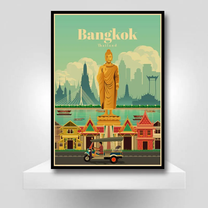 

World Travel Minimalist Vintage Posters New York City Poster Kraft Paper Print Wall Art Decoration Picture Home Bar Cafe Decor