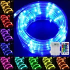 Рождественская гирсветильник RGB с 100200 светодиодами, мягкая трубка и пульт дистанционного управления, 4 режима, украшение для дома и улицы, праздника, вечеринки, бара