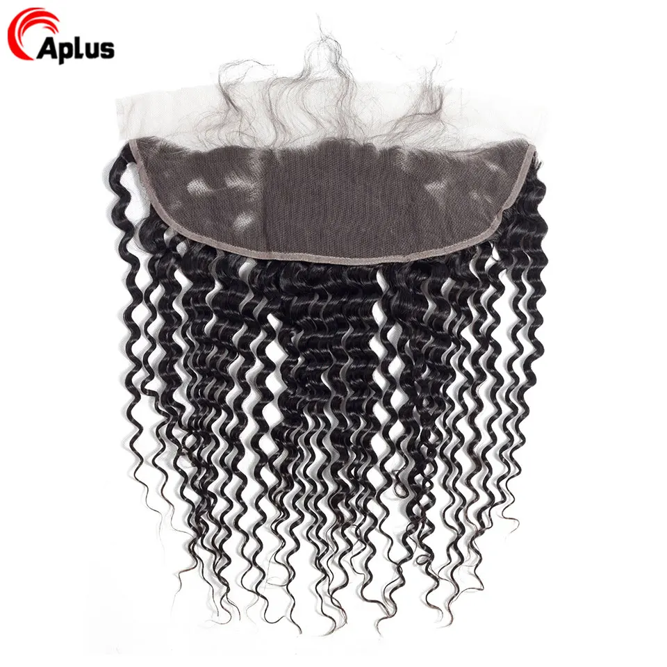 3 пряди бразильские с глубокой волной фронтальной частью 100% человеческие волосы