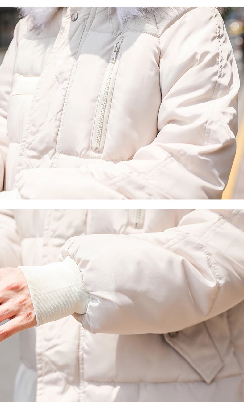 

Winter Jacket Women Fur Collar Nice Winter Jacket Women Loose Short Down Coat White Down Jacket Thick Warm Down Parka