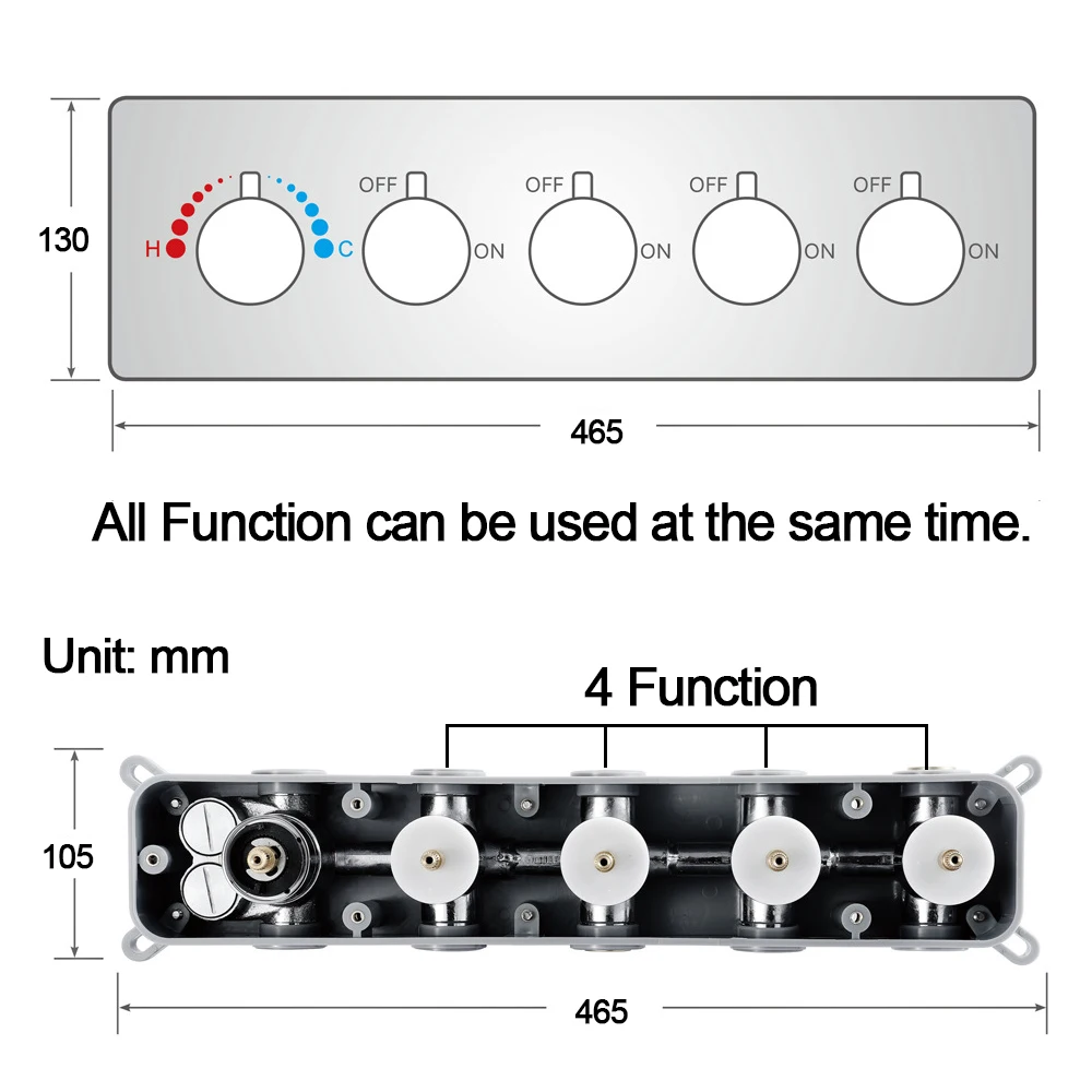 thermostatic shower faucet mixing valve bathroom accessories brass concealed valve wall mounted shower controller for showerhead free global shipping