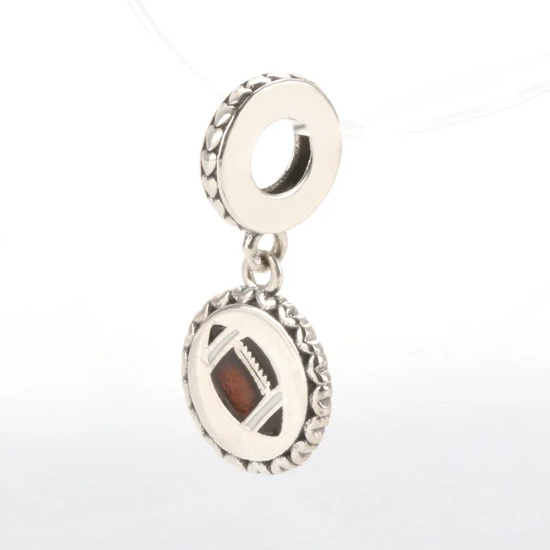 

Claudia S925 Sterling Silver Olive Pendant Rugby Pendant Simple New Diy Bracelet