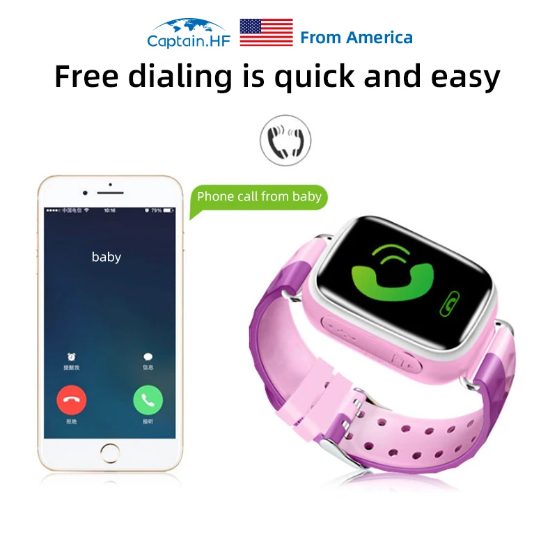 Детские Смарт часы Captain HF с функцией SOS настоящий гео сигнал местоположения