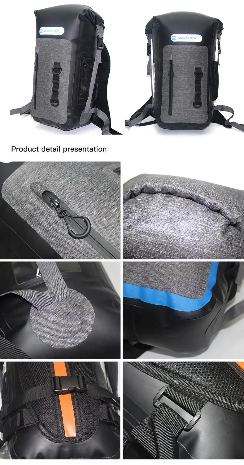 Waterproof Bag PVC Backpack 25L Foldable Storage Fully Sealed Bag Dry Bag For Man Women Rafting Outdoor Diving  Travel Activity