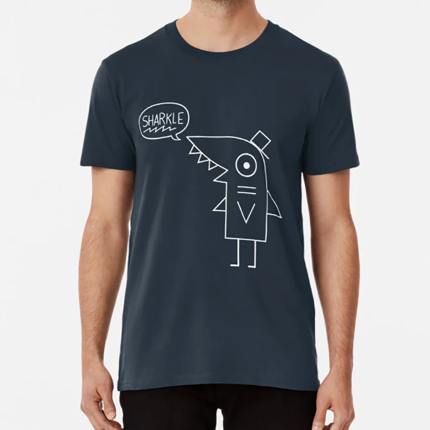 Черная футболка ночь в лесу видеоигры милая Акула | Мужская одежда