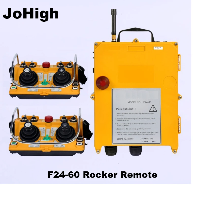 

JoHigh F24-60 Industrial Joystick Design Wireless Remote Control Crane 2 Transmitters + 1 Receiver