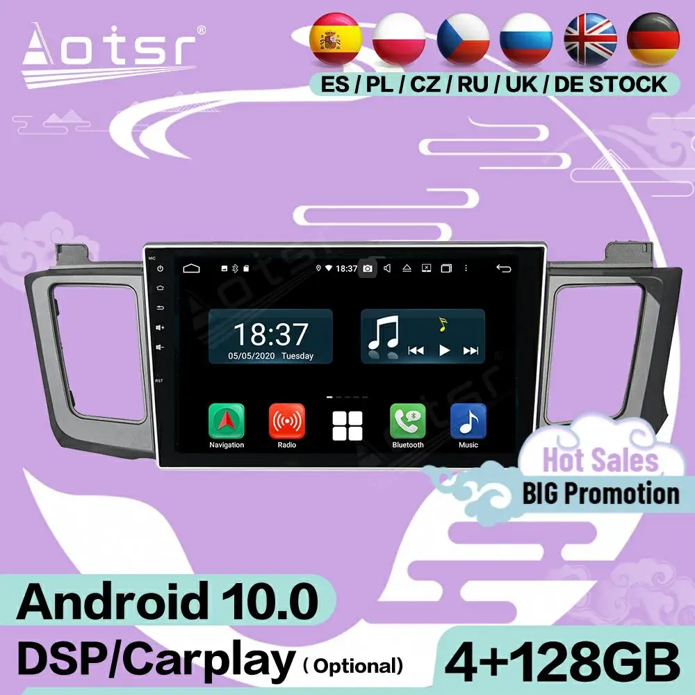 128G Carplay экран Мультимедиа Стерео Android плеер для Toyota RAV4 2012 2013 2014 2015 GPS навигация